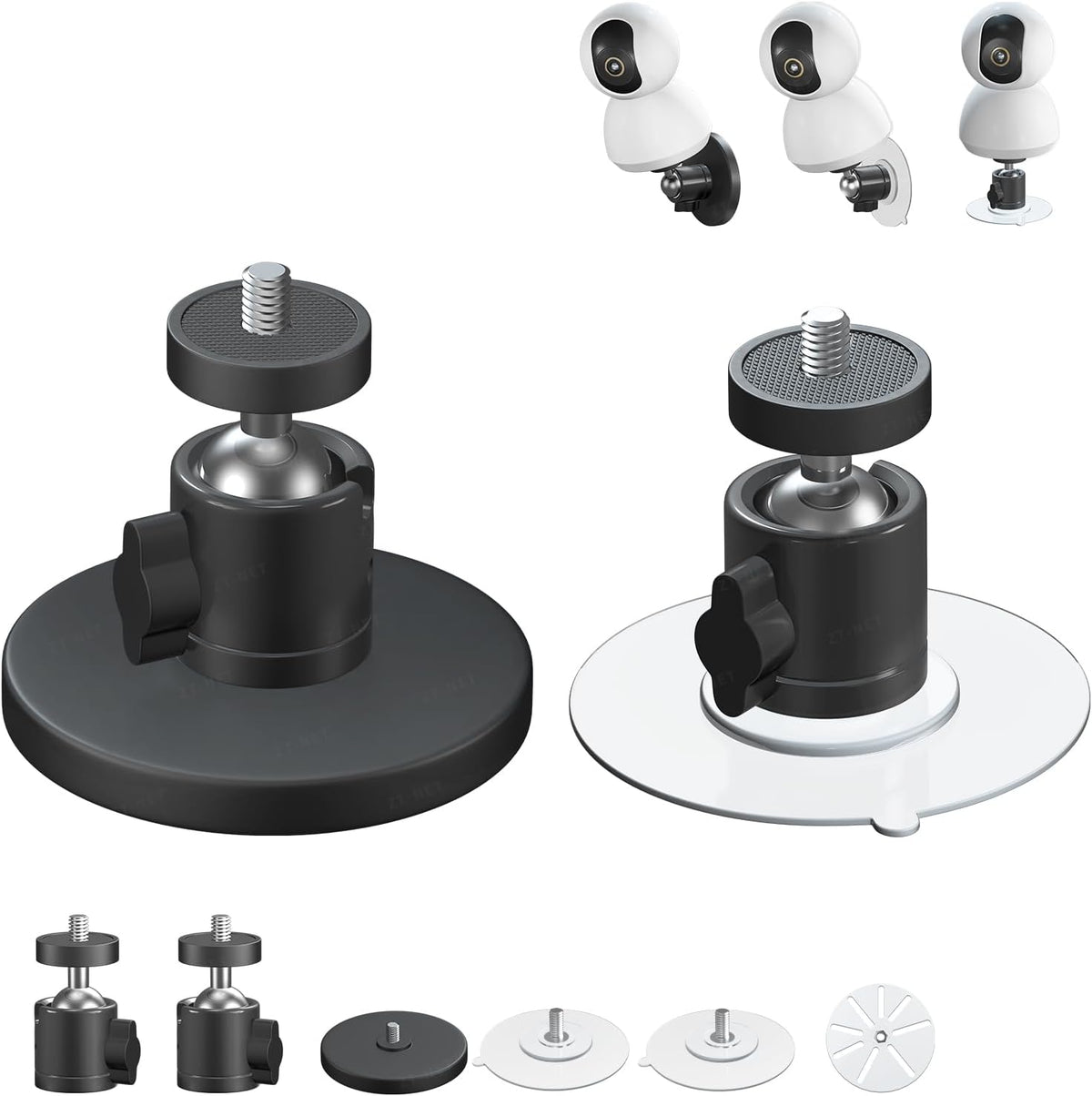 ZT-NET 24lb 1/4-20 Magnetic Camera Mount Base with Mini Ball Head Super Strong Rubber Coating Neodymium Magnet