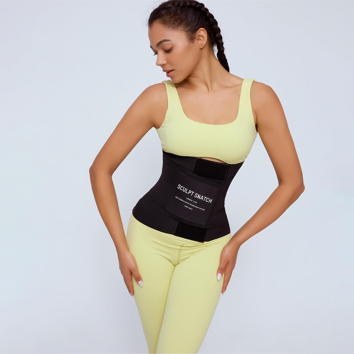 Sculpt Snatch Hourglass Waist Trainer for Women – Adjustable Sweat Band for Stomach, Tummy Control & Workout Waist Trimmer(BLACK, Medium)
