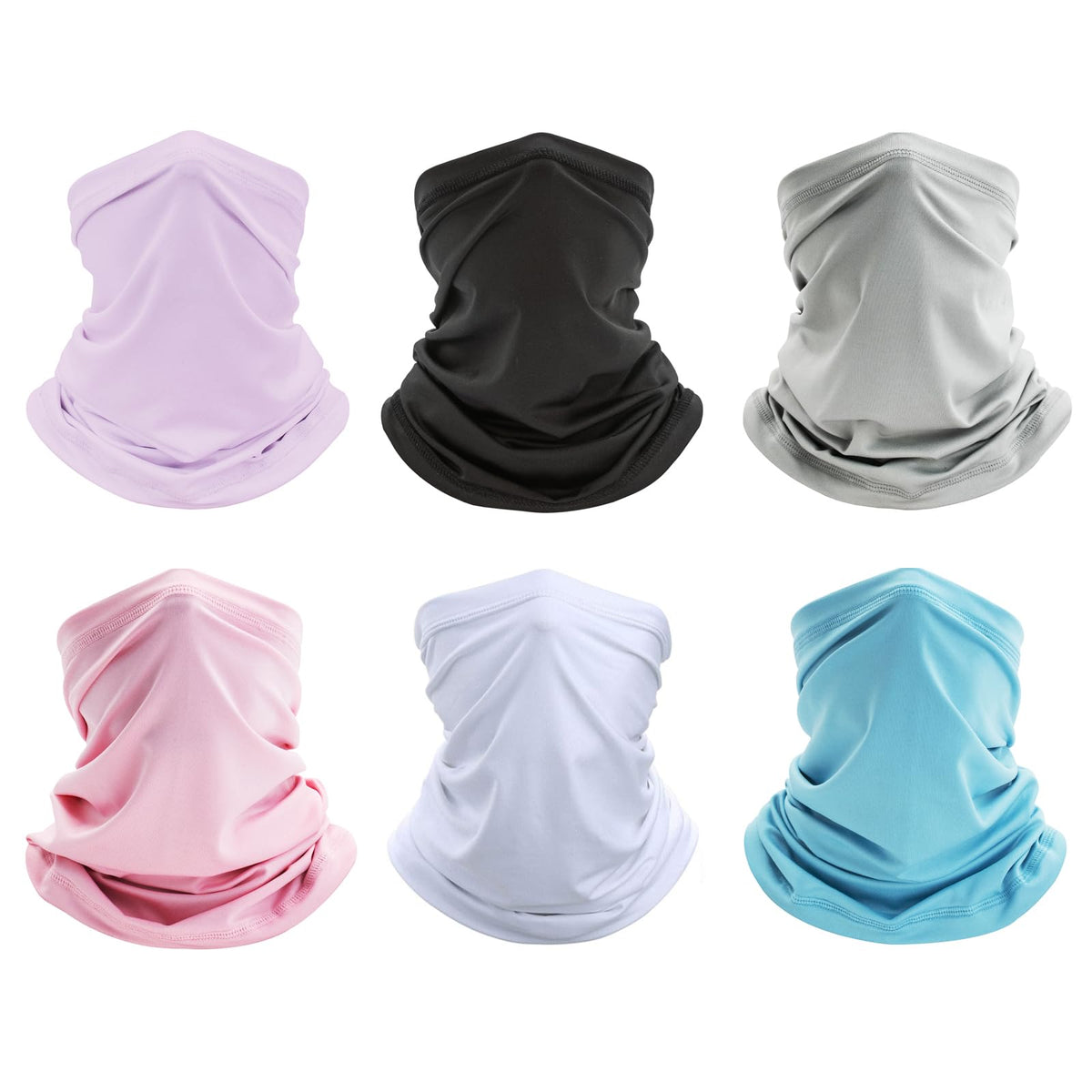 6 Pack Neck Gaiter Bandana Face Mask: Cooling Gator Mask for Outdoor Protection Breathable Face Cover Neck Scarf Protect from Dust Sun for Men Women Fishing Cycling Facemask Gaitor Balaclava, Pink