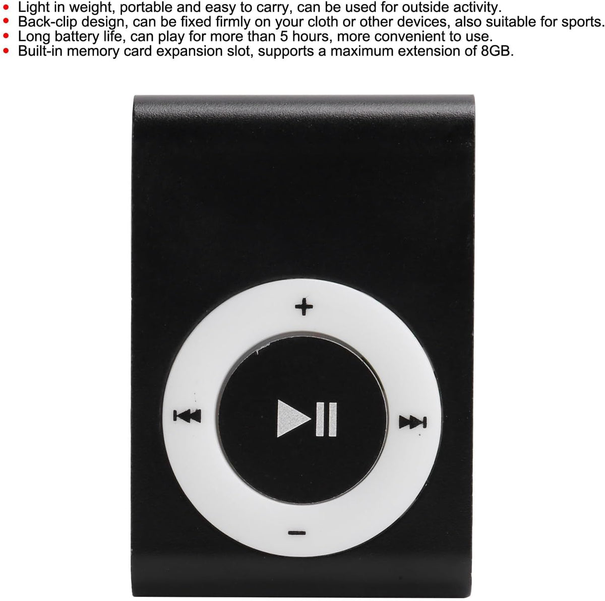 Zopsc-1 MP3 Portable BackClip Mini Player Music Player with Earphone and USB Cable,Lossless Sound Player Suitable