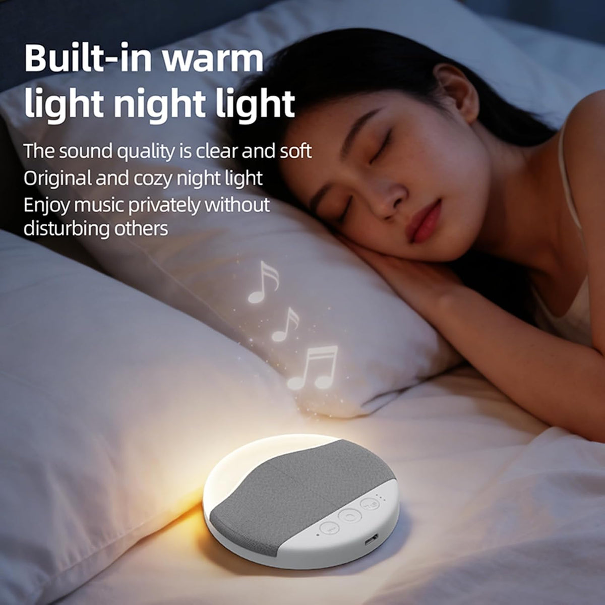 Generic Pillow Speaker - Wireless Sleep Music Box with White Noise | Soft Compact Audio Device for Side Sleeping