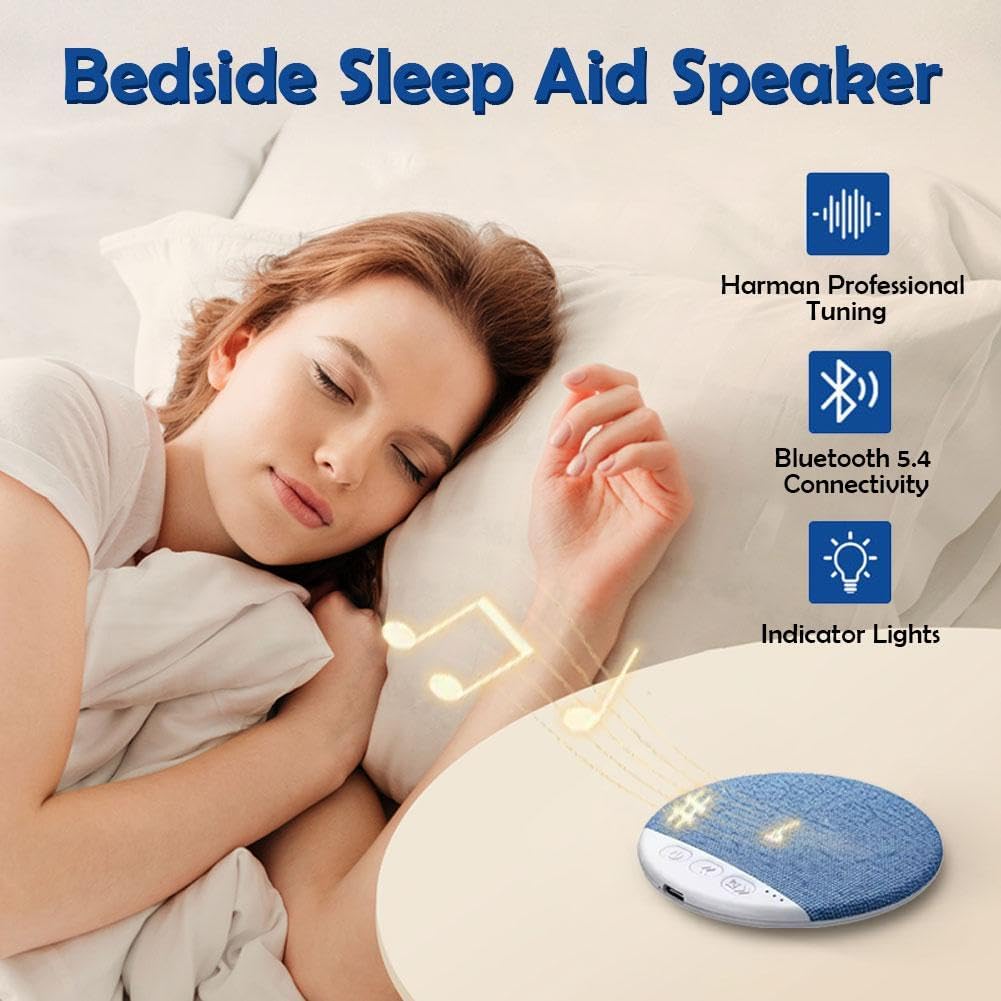 Generic Sleep Pillow Speaker, Bluetooth Under Pillow Speaker for Sleeping with White Noise and Timer for Adults Side