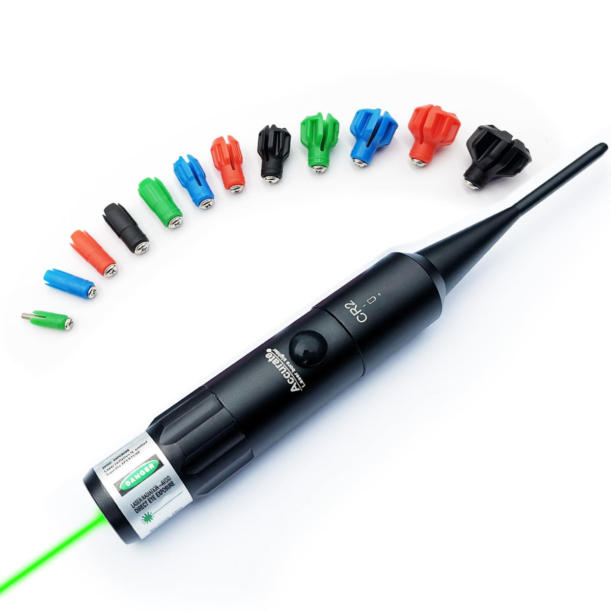 Bayattoo Universal Green Laser Bore Sight Kit for .177 to 12ga Multiple Caliber, Barrel Laser Boresighter with Press Switch for Rifles and Handgun Hunting Scopes with 2 Batteries