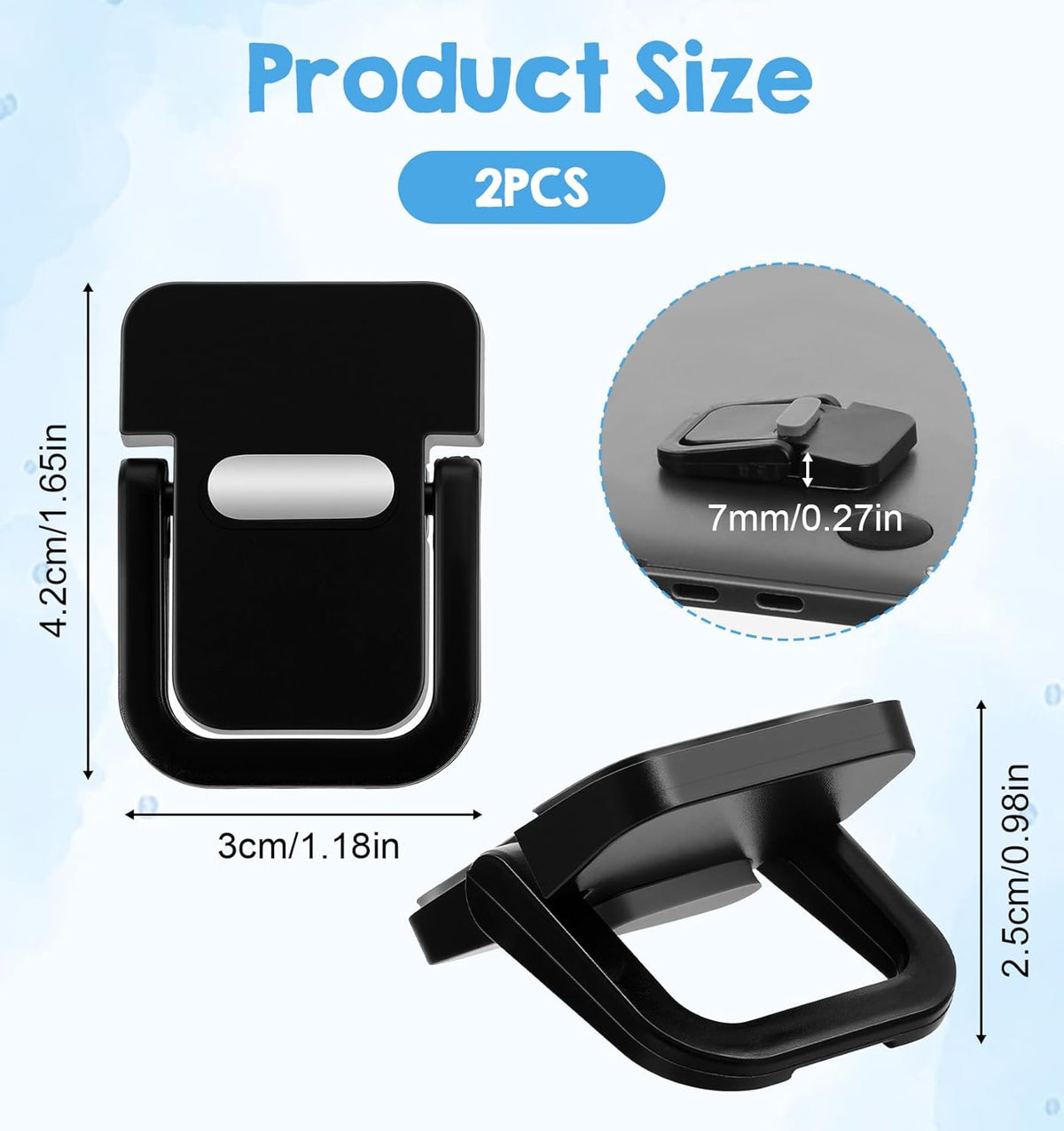 Thrymme 2 2 Settings, PCS Keyboard Riser, Black Keyboard Lifter for Desk Computer Keyboards Stand Lifter with Angle
