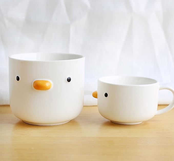 PURROOM Cute Duck Coffee Mug, 8 oz Latte Cup, Handmade Glaze Small Coffee Cup, Safety Ceramic Milk Mugs. Best Gifts For Coffee Lover.