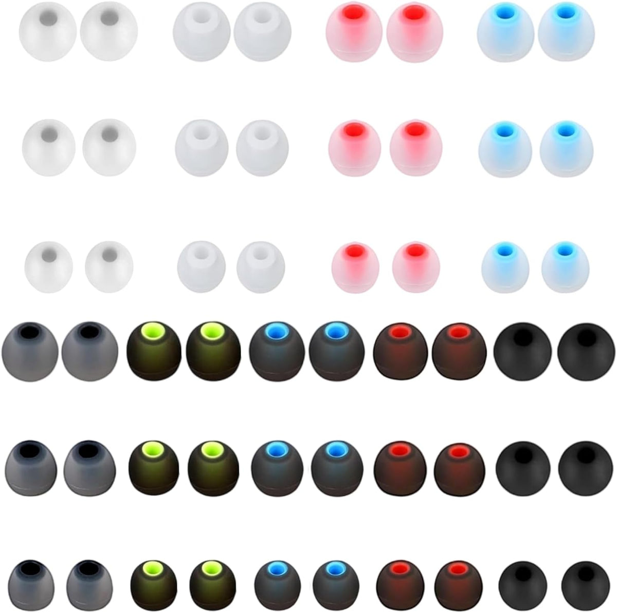 Zijipjy 54Pcs 3.8mm -5.1mm) 3 S/M/L,9 Earbuds Replacement Tips Silicone Earbuds Cap Replacement Pieces Earbud Covers