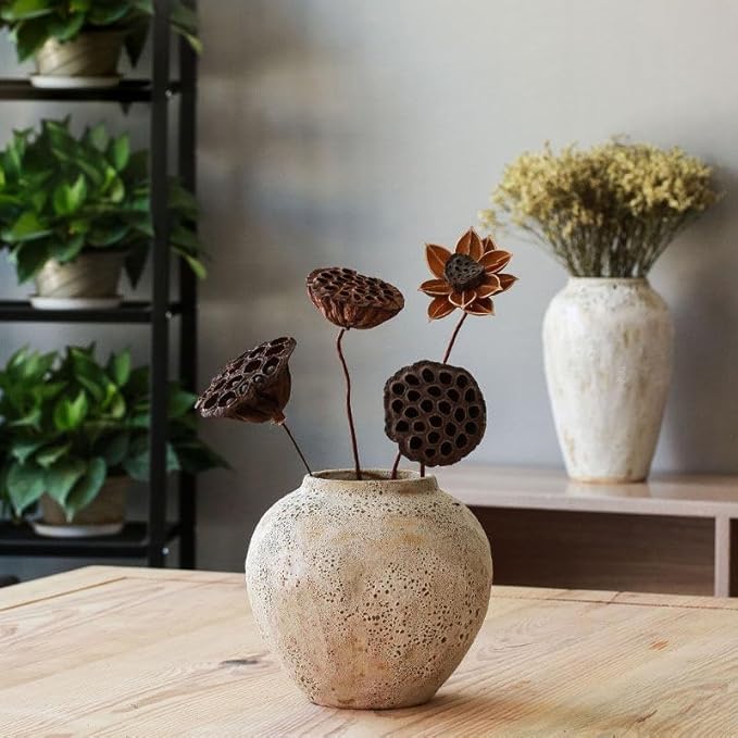 Rustic Ceramic Flower Large Vase, Vintage Floor Tall Vase Farmhouse Decor for Living Room Entryway Table Centerpieces, Kitchen, Wedding, Gifts