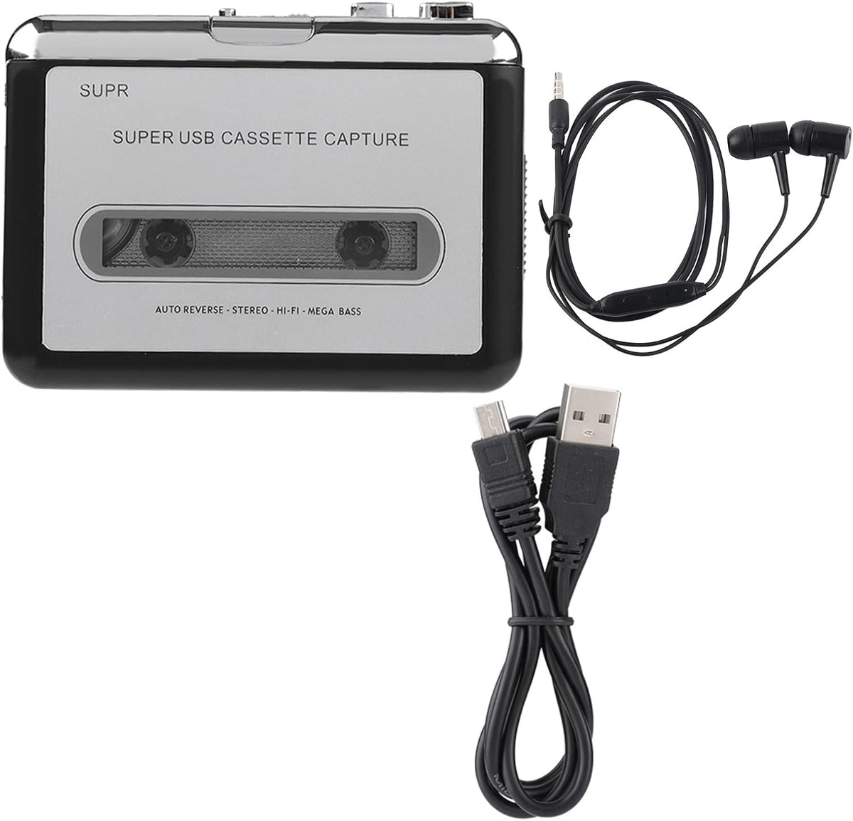 Cassette Cassette MP3 Portable Player Recorder Converter, Tape to Converter Convert Tapes to Digital Files via USB
