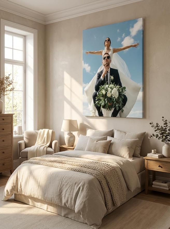 Custom Canvas Prints with Your Photos, Frameless Wall Art Canvas, Personalized Photo Print for Home Decor, Family & Pet Pictures, Gifts for Birthday & Anniversary, Made in USA (8"L x 8"W)