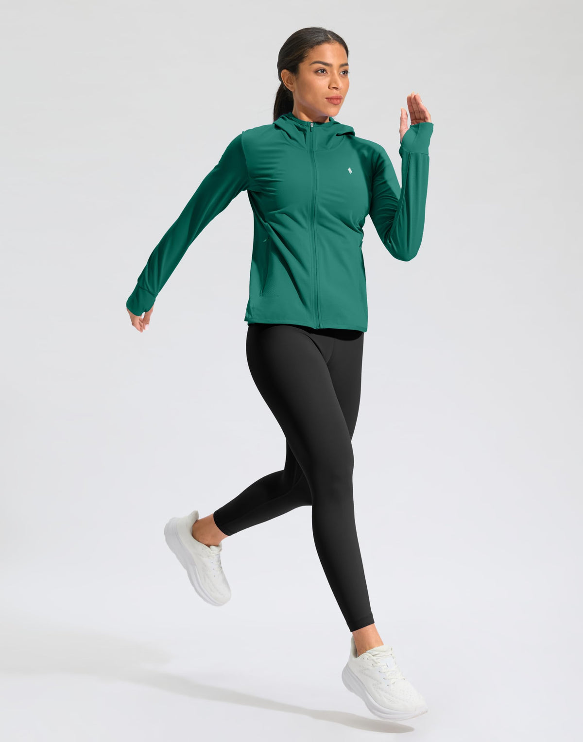 Soothfeel Women's UPF 50+ Sun Protection Hoodie Jacket Lightweight Long Sleeve Sun Shirt for Women with Pocket Hiking Outdoor(Teal, Large)