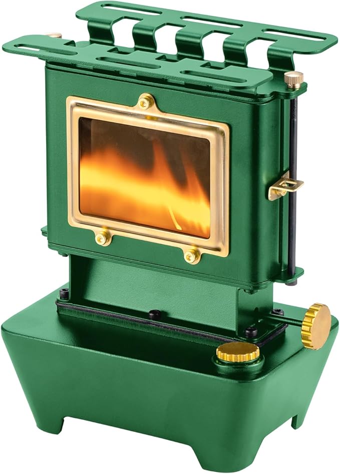 Camping Oil Lantern，Oil Lamp with Cooker Stove，Fuel Lamp for Outdoor，Portable Oil Lamp，Portable and Convenient for Heating and Cooking (Greeen)