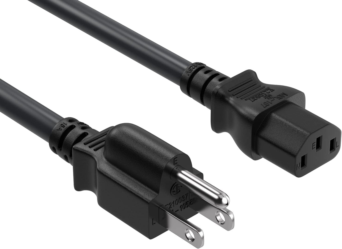 Cable Leader 4ft 18 IEC320 C13 5-15P, AWG Universal Power Cord to NEMA Extension Power Cord, Compatible with Computers