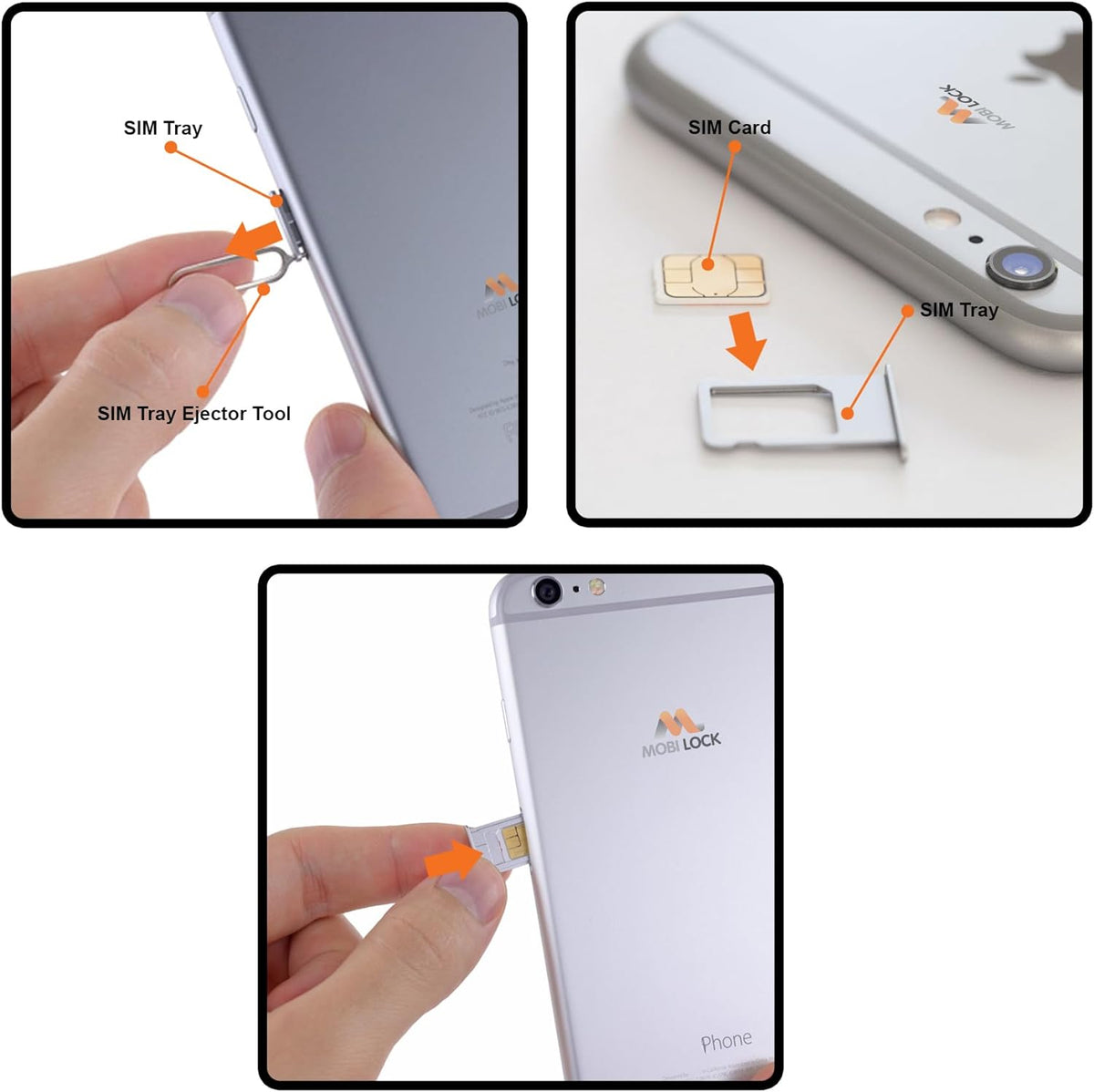 10pcs Mobi Lock Sim Card Tray Removal Tool Compatible with All Smartphones and Tablets - iPhones, Android - Samsung