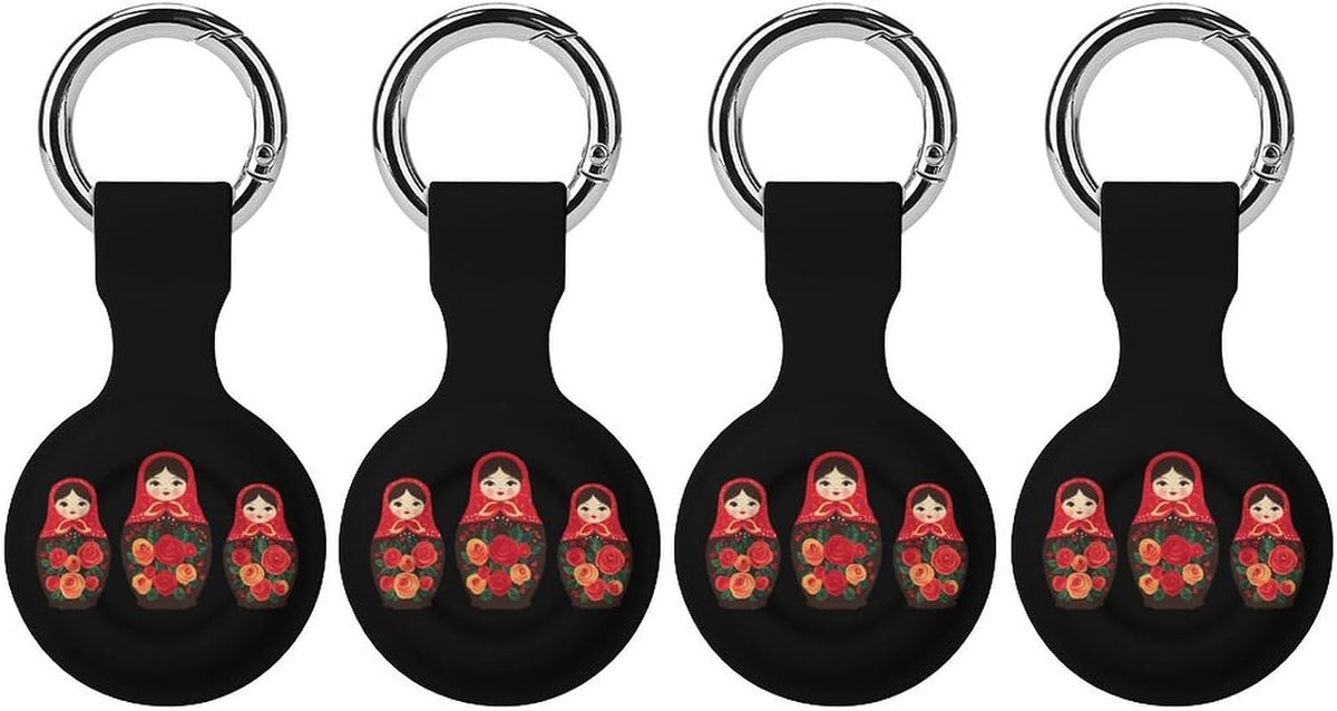 Generic Russian Nesting Dolls Funny Cover Compatible with AirTag Case Protector GPS Tracker Holder with Keychain