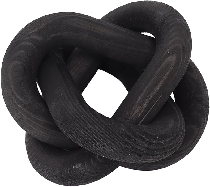 Pongnas Decorative Wood Chain Links for Home Dcor - Rustic Links for Living Room, Coffee Shop & More in Elegant (Black)