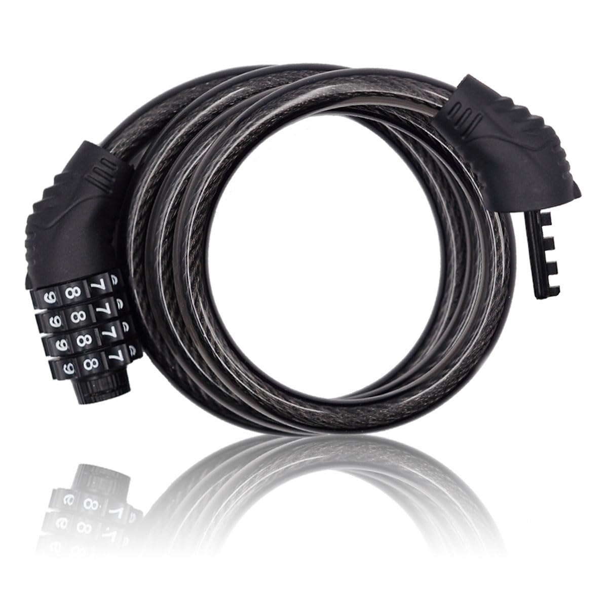 Revelook 4 Digit 3 Feet Long Bike Lock Cable Combination, Resettable Anti Theft Bicycle Lock for Electric Scooter