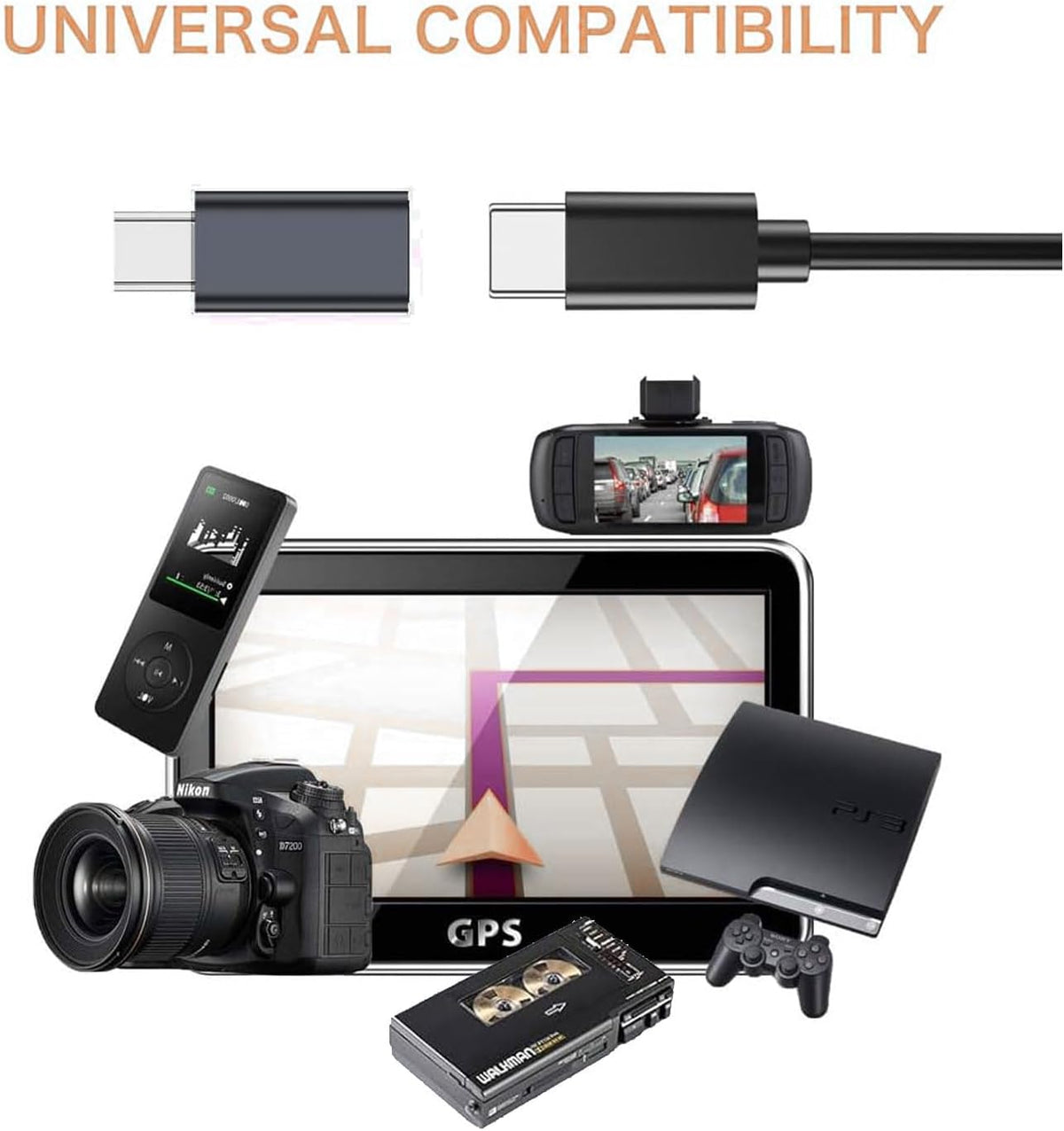 TFAK 4Pack Cam,MP3 USBC to Mini USB Adapter, USB Mini to Usbc Adapter Supports Charge & Data Sync Compatible
