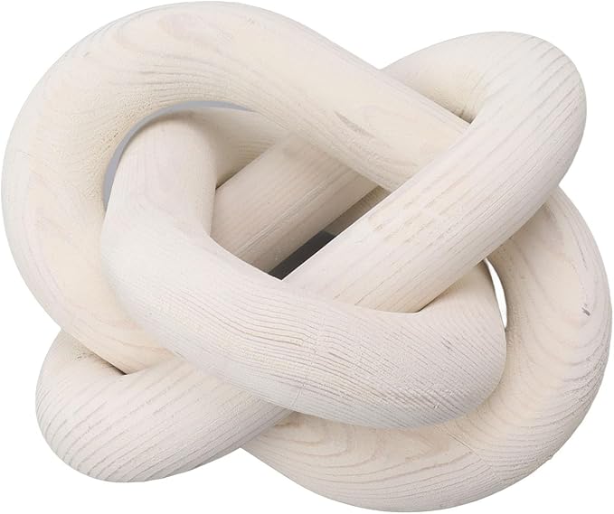 Pongnas Decorative Wood Chain Links for Home Dcor - Rustic Links for Living Room, Coffee Shop & More in Elegant (White)