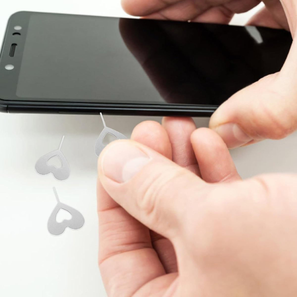 100pcs Set Heart-Shaped Sim Card Ejector Tool - for Smartphones