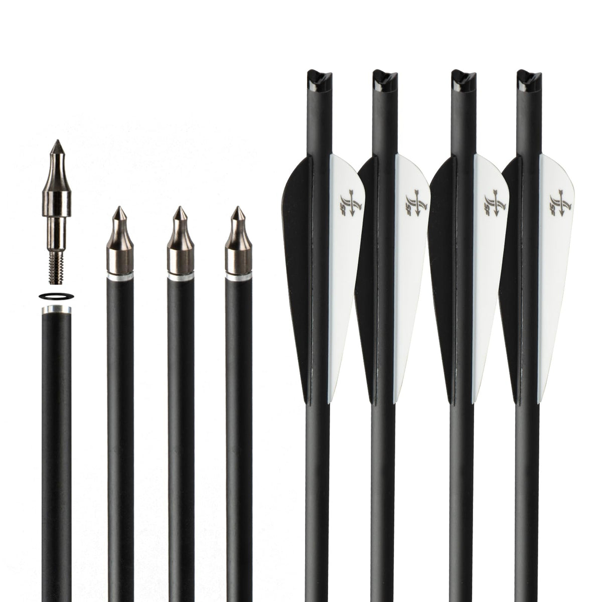 S F Crossbow Bolts Crossbow Arrows Carbon Archery for Hunting and Target Practice(Black 12-Pack)