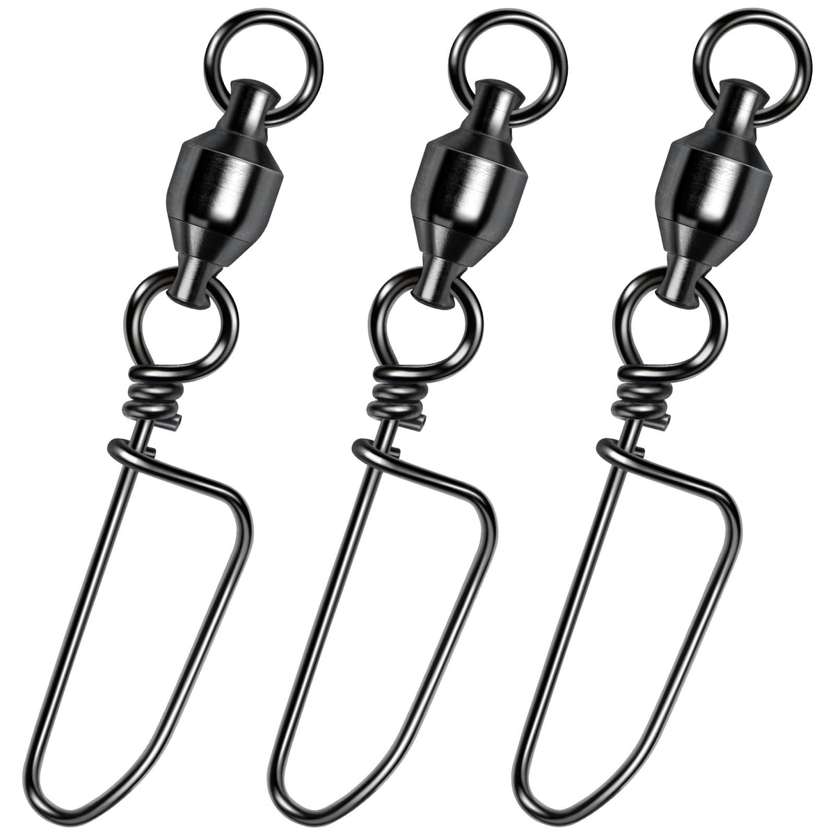 Alwonder 20-Pack Ball Bearing Swivels with Snaps, Fishing Snap Swivels Fishing Tackle Saltwater Freshwater Coastlock Snaps Barrel Swivel Leader Connector Downrigger Planer Release Clips 26LB