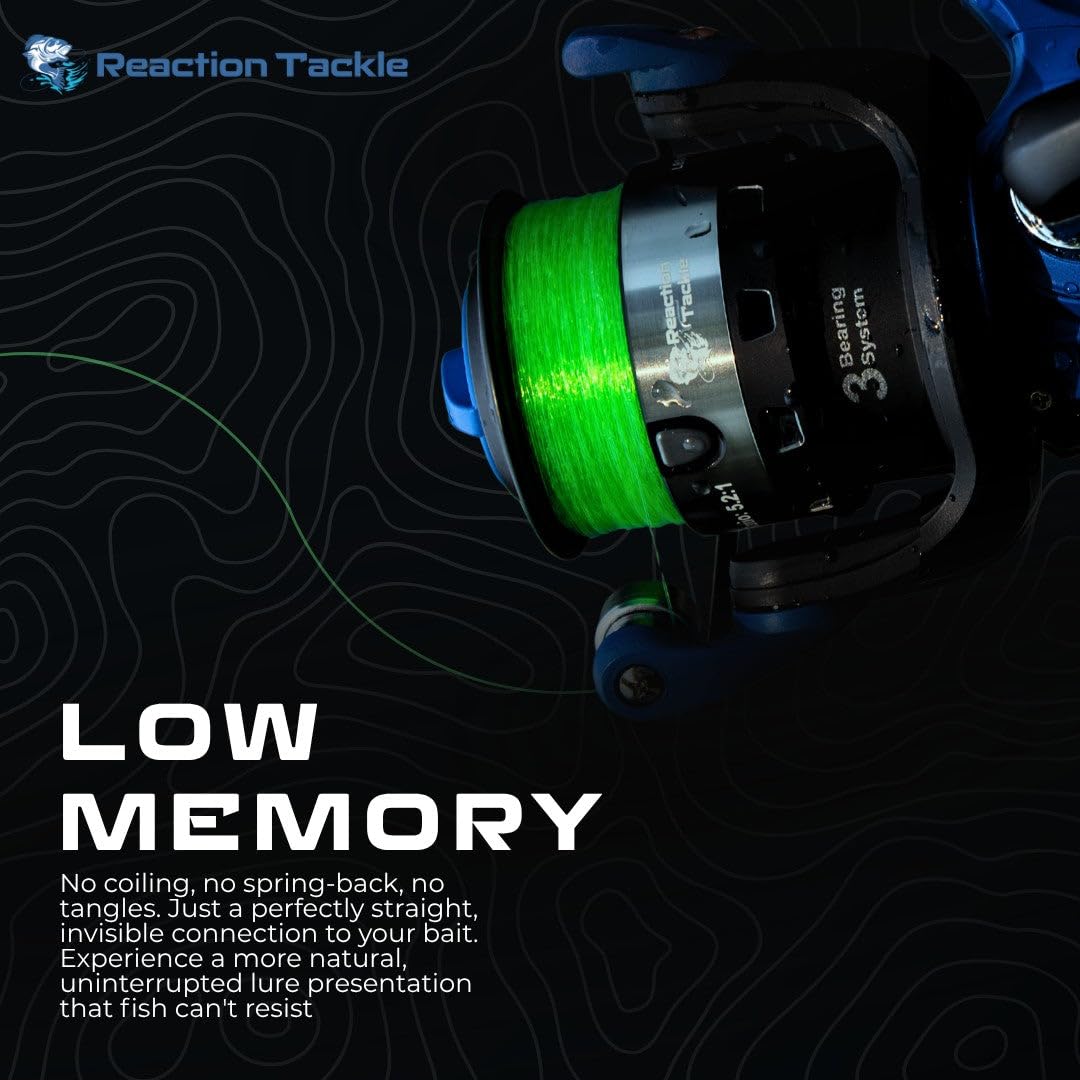 Reaction Tackle Monofilament Fishing Line - Premium Nylon Mono Line, Strong & Abrasion-Resistant, Low Memory for Smooth Long Casts - Freshwater & Saltwater - Hi Vis Orange | 8lb (2000 Yards)