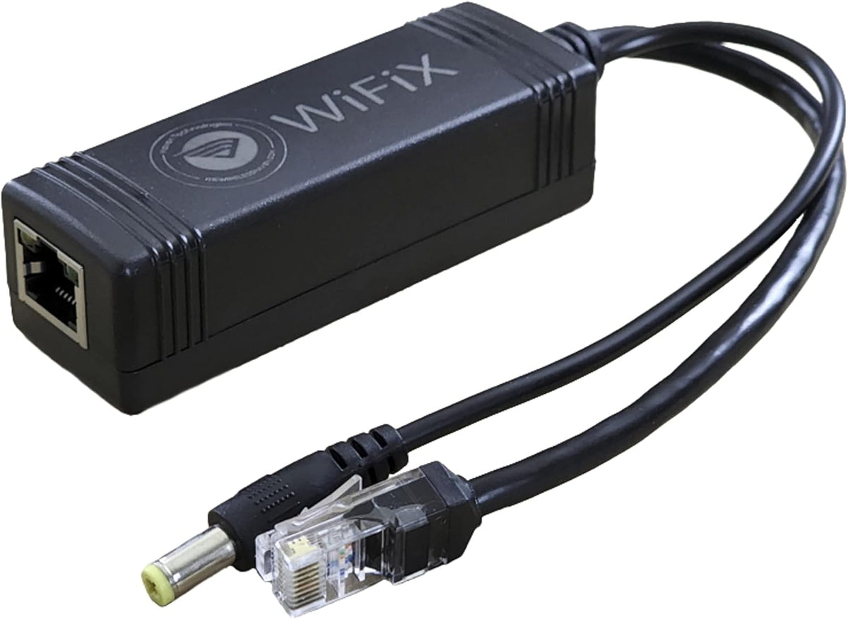 WiFiX 48V 12V 3A 10M/100M/1000M/2500M 2.1mm Active PoE Splitter | to | PoE+ - Support, Power Plug Tip for Outdoor