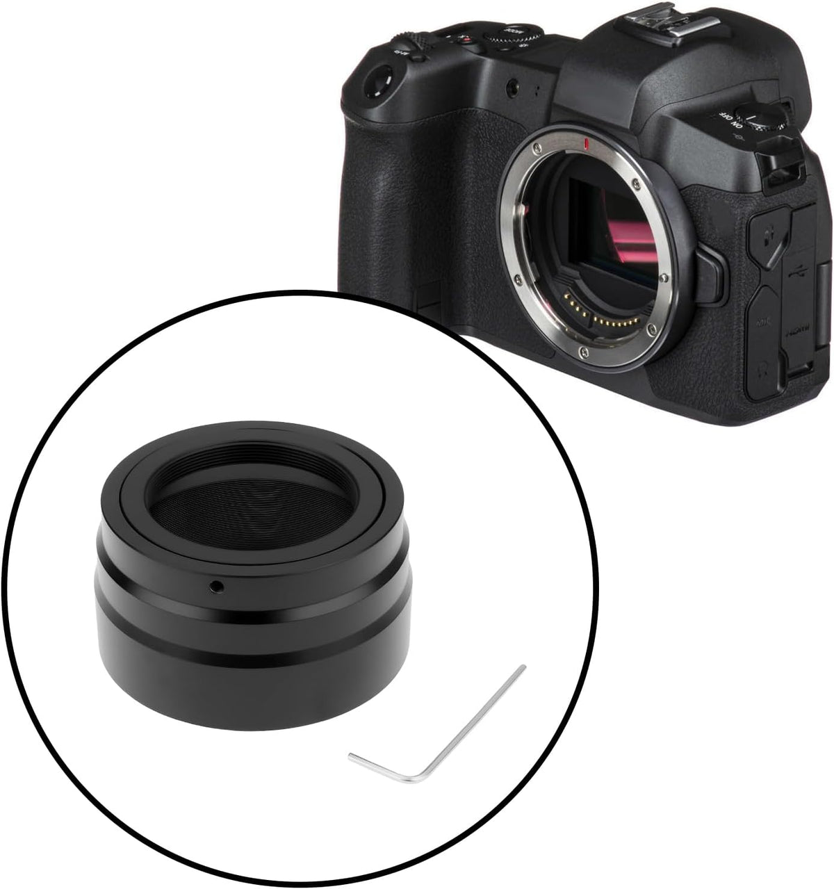 YINETTECH T2 to EOS RF Mount Lens Adapter Compatible with Canon EOS R Mirrorless Camera Alloy Screw Mount Adapter