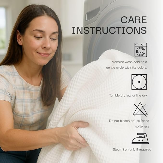 Salt Earth GOTS Certified 100% Organic Cotton Throw Blanket, 55" X 60" Waffle Blankets & Throws for Bed, Throw Blanket for Couch, Modern & Cozy Blanket, All Season, Comfy Soft Blanket (Powder Blue)