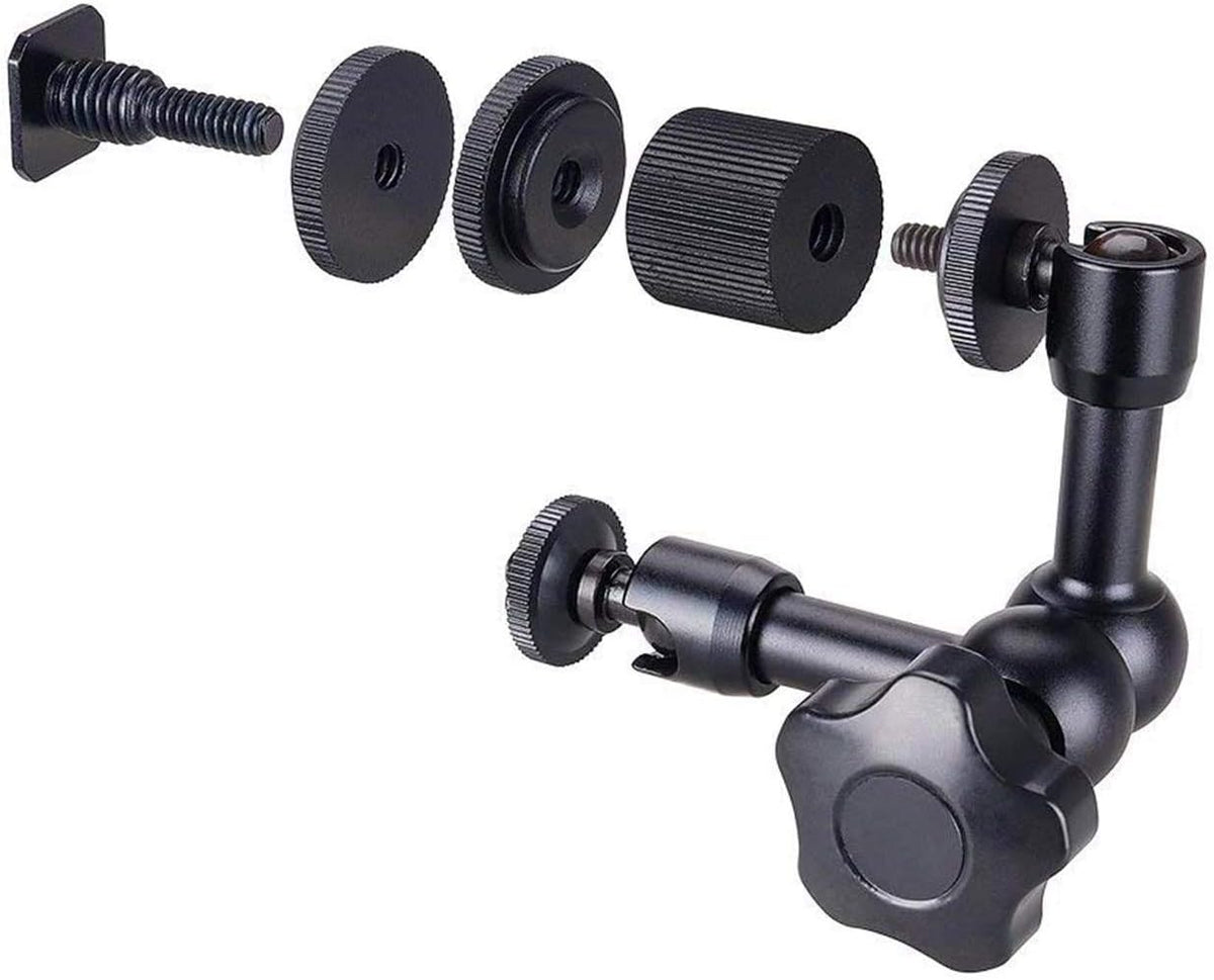 WANBY 7' 1/4" 3/8" (7'Arm) Articulating Magic Friction Arm & Large Adjustable Super Clamp Pliers Clip with and Thread