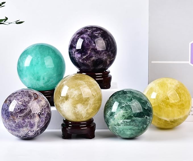 Large Dream Amethyst Crystal Ball with Stand Healing Crystals Sphere for Meditation, Divination, Witchcraft 110-120mm/4.3-4.7"