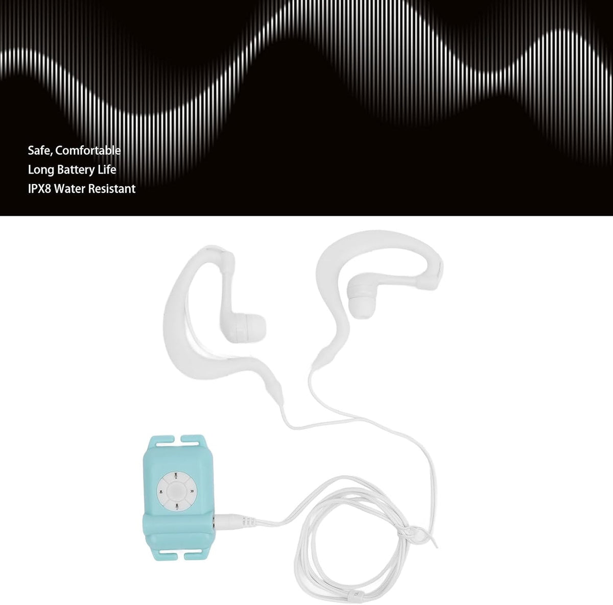 Zopsc MP3 8GB, Swimming MP3 Player with Headphones, Waterproof, for and Running, Supports and WMA Music Playback