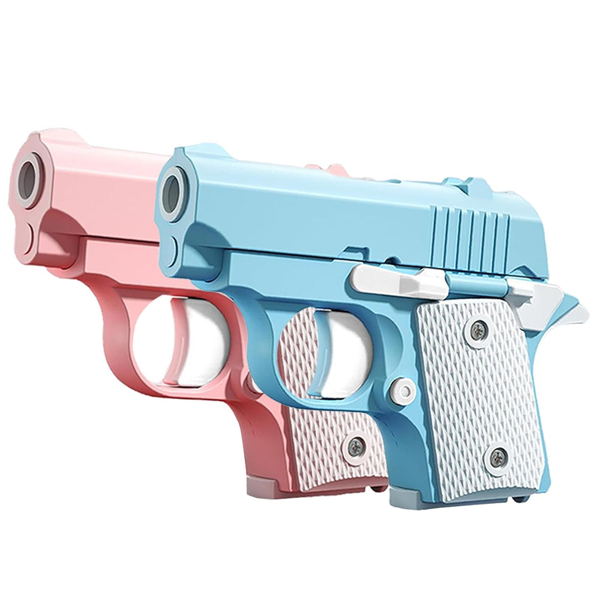 Hikewintoy Cool Fidget 1911 Toy Gun, 2 Pack 3D Printed Mini Stress Relief Toys, Fidget Toys Suitable for Relieving ADHD & Anxiety Relief, for Adults and Kids (Pink Blue)