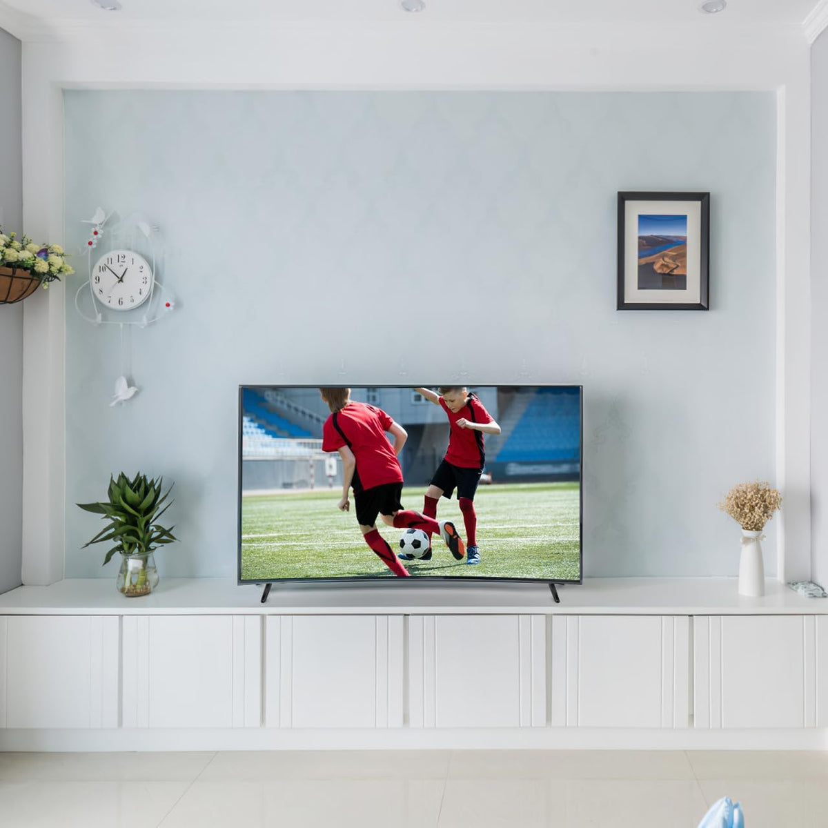 GLEAVI 32-55 Inch Universal Tv Mount Stand for Tvs Tabletop Tv Holder with Stable Non-Slip Base and Screws Easy