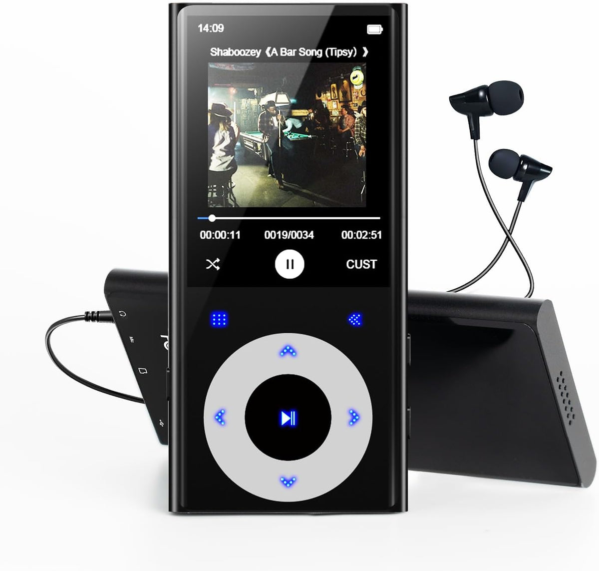 CCHKFEI 64GB MP3 2.4" MP3 MP3 128GB Player with Bluetooth Screen Hi-Fi Lossless Sound Bluetooth Player Built-in Speaker