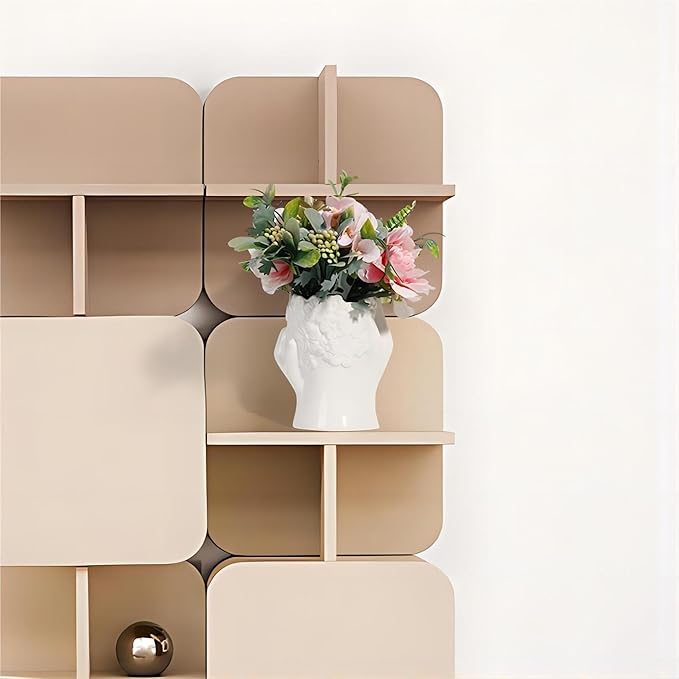BrownLove Ceramic Face Vase White Flower for Decor Female Form Art Vase Modern Decorative Centerpiece for Table Shelf Living Room Office Bedroom