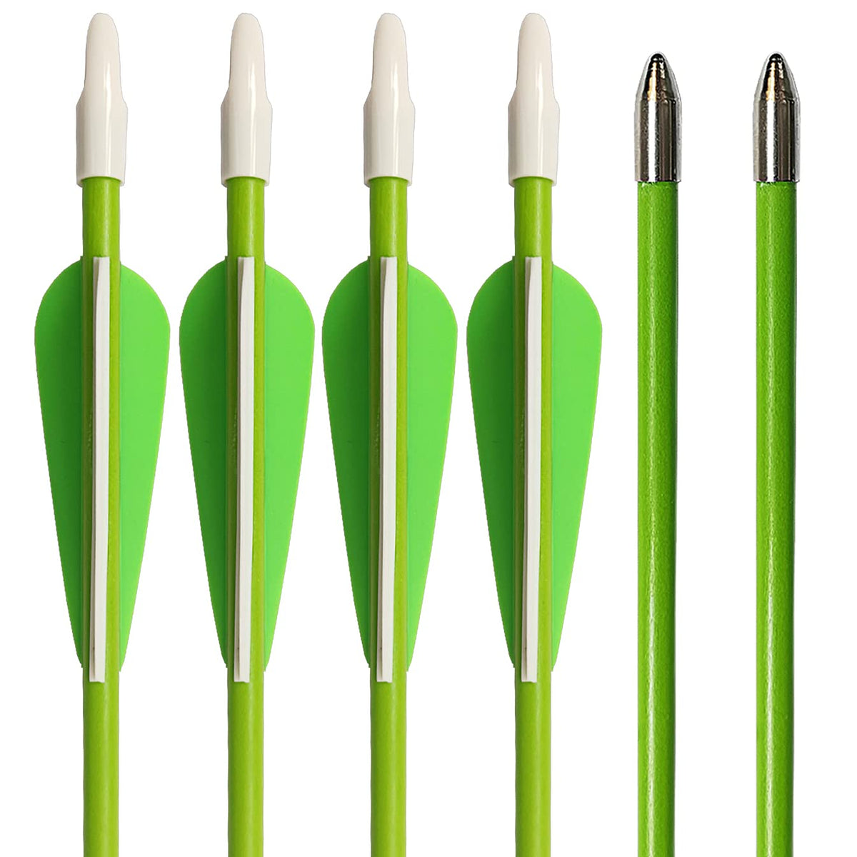 PANDARUS Youth Safetyglass Arrows 28" Fiberglass Archery 26" Target Practice Arrows(Pack of 12) (28 inch Green)