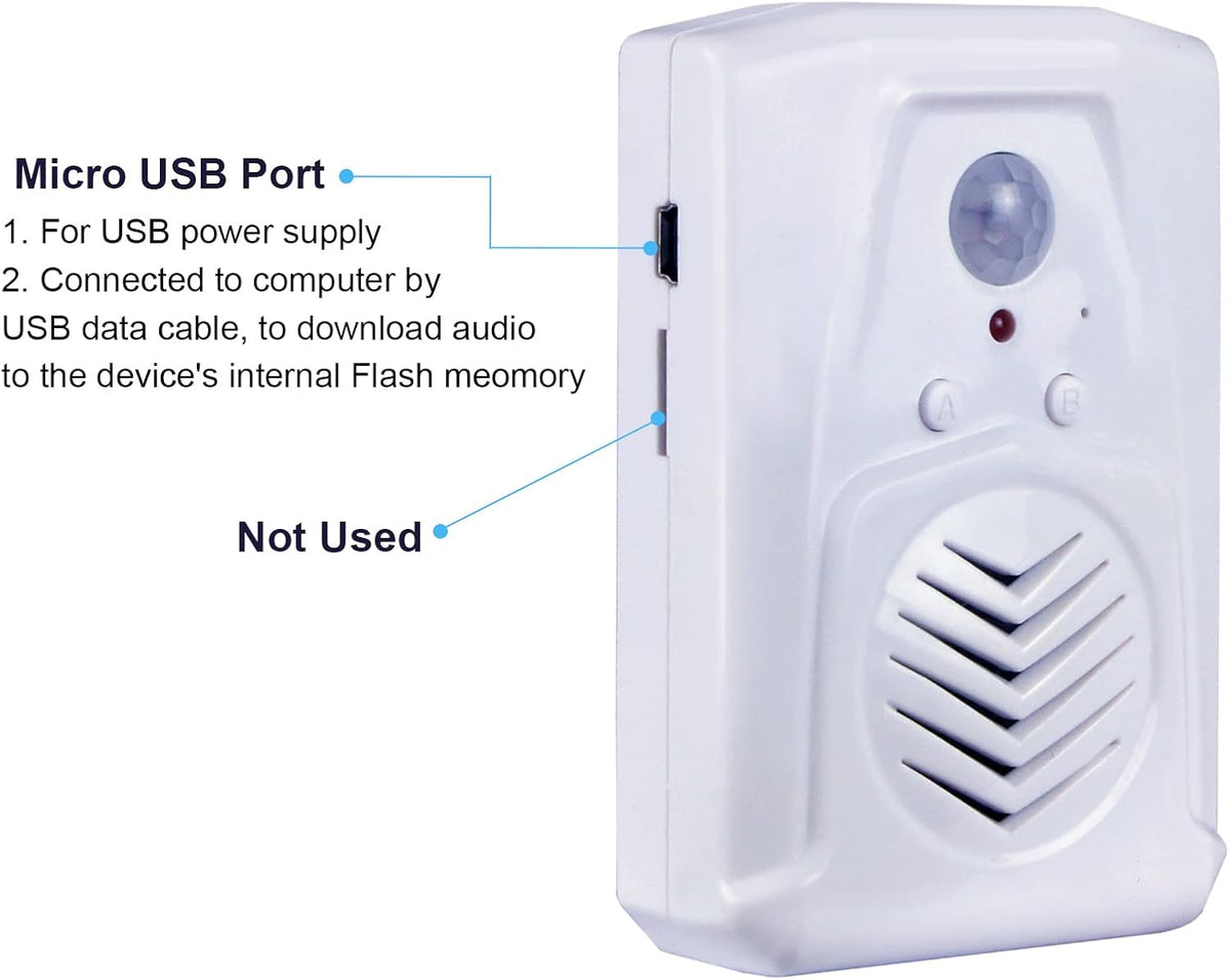 XYszpcgs MP3 Replaceable Voice PIR Infrared Motion Sensor Activated Audio Files to Play Speech for Welcome