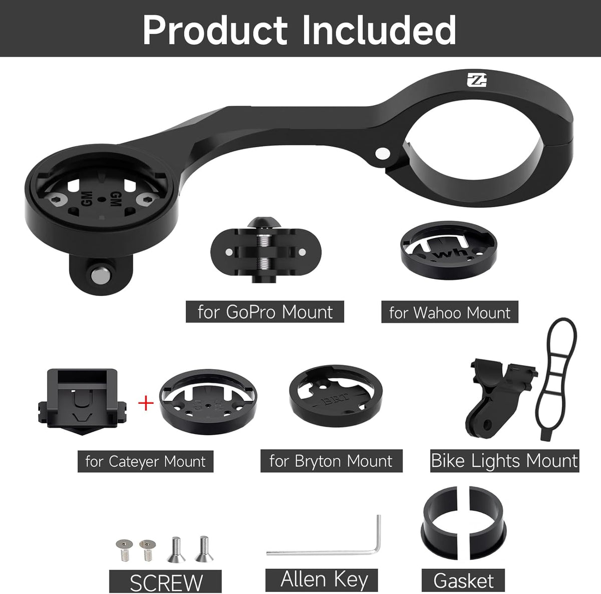 ZIDAOKA 25.6mm 31.8mm Bike GPS Computer Mount for Garmin,Out Front Bike Mount for Riders,Cycling Bracket