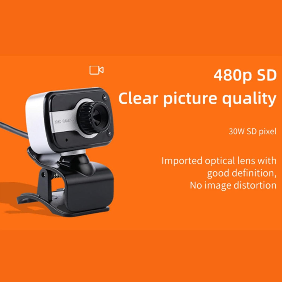 GLOGLOW 4K 640 480 Webcam for PC Desktop Laptop with Microphone, x USB Computer Camera, Plug & Play, Privacy Cover