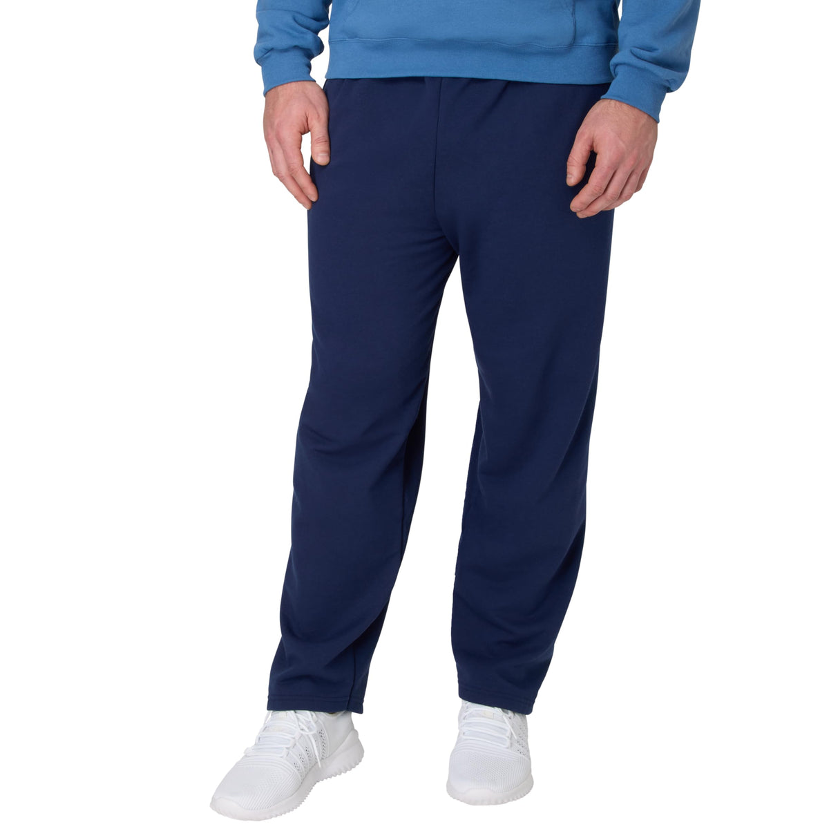 Hanes Men's EcoSmart Open Leg Pant with Pockets, Navy, L