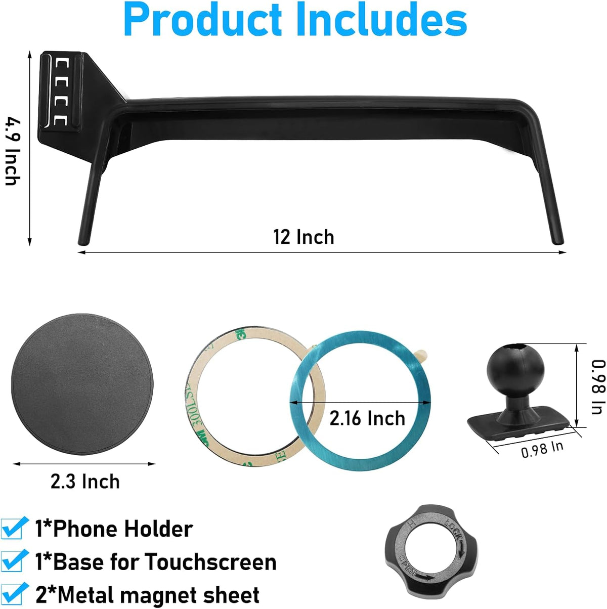 APESER 2021-2024,Cell 10.2 inch Screen,360 Magnetic Phone Holder Mount Compatible with Chevy Suburban Tahoe/GMC Yukon
