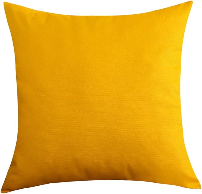 TangDepot Handmade Decorative Solid 100% Cotton Canvas Throw Pillow Covers/Pillow Shams, (14" x14" , Gold Yellow, 1 Count (Pack of 1))