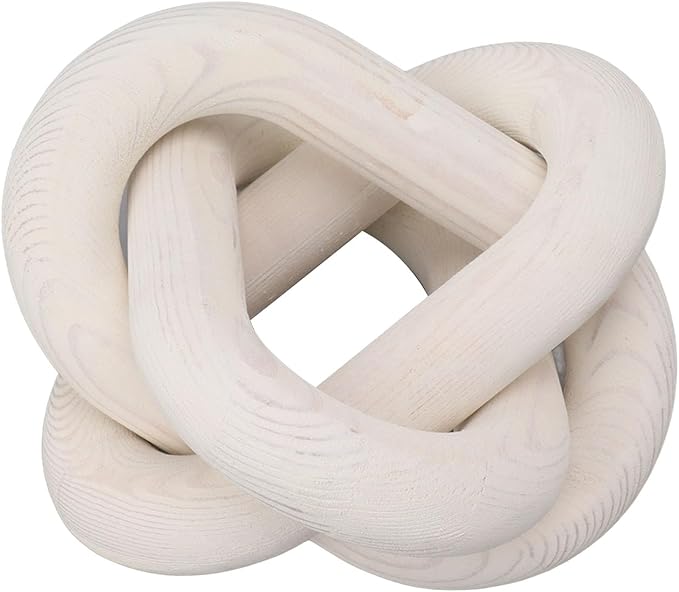 FILFEEL Decorative Wood Chain Link for Home & Coffee Shop - Rustic for Living Room and Bedroom (White)