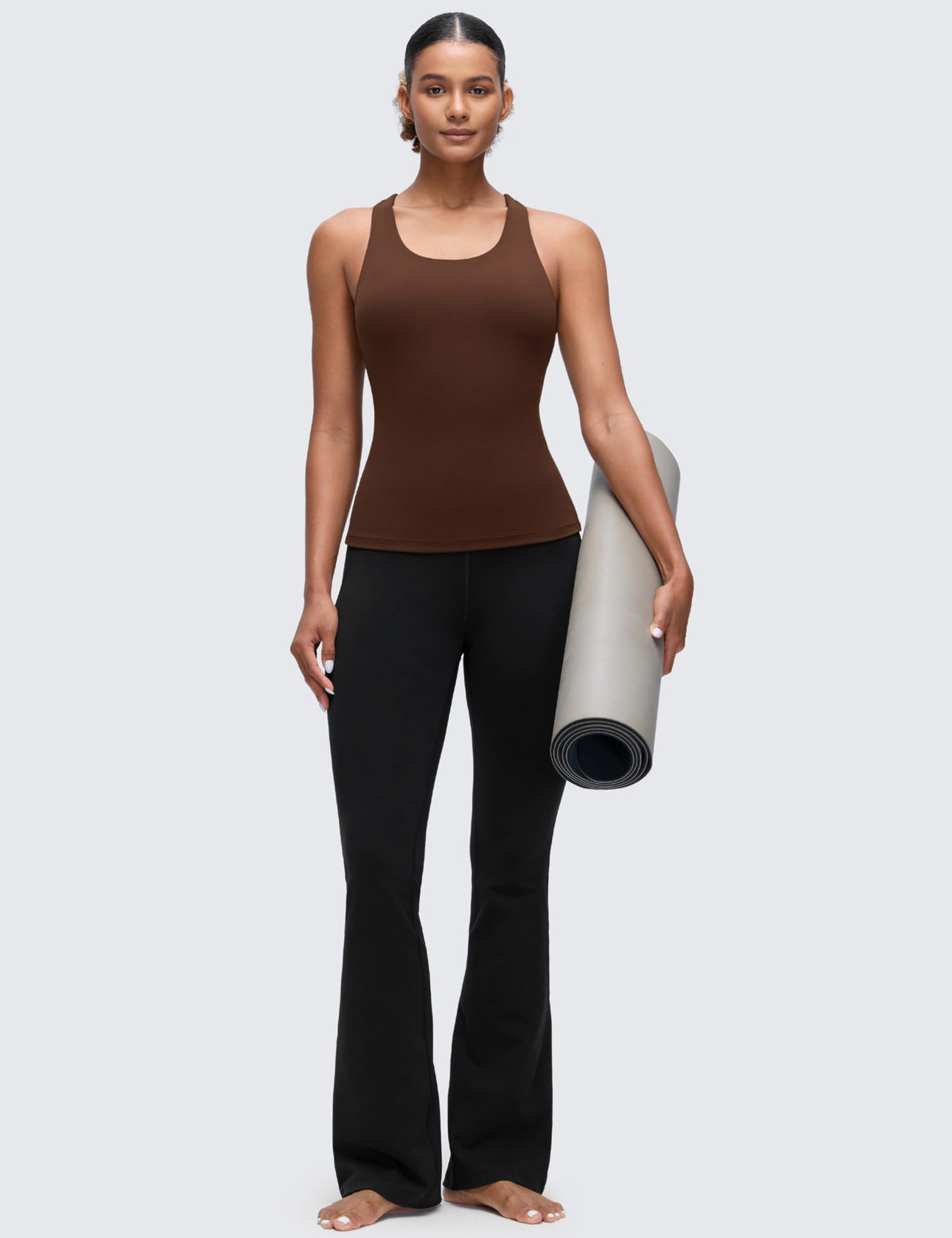CRZ YOGA Butterluxe Racerback Tank Tops Lava Brown Medium