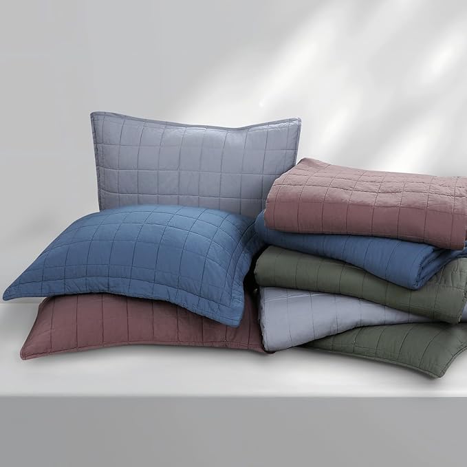 Quilt Bedding Set Queen Size - Cotton Soft Lightweight Bedspread Quilts Comforter Coverlet Sets Geometric Pattern with 2 Pillow Shams for All Season, 90x98 inches