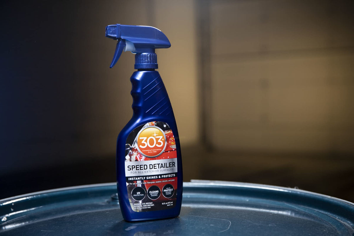 303 Products Speed Detailer - For All Exterior Automotive Surfaces - Instantly Shines And Protects Paint - Cleans Between Washes - UV Protection, 16 fl. oz. (30216CSR) Packaging May Vary