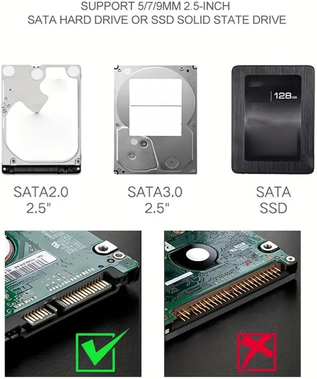 Generic Hard Drive Recovery Kit - External Reader, Multiples-Port Adapter, Data Transfer Dock | Universal USB Converter