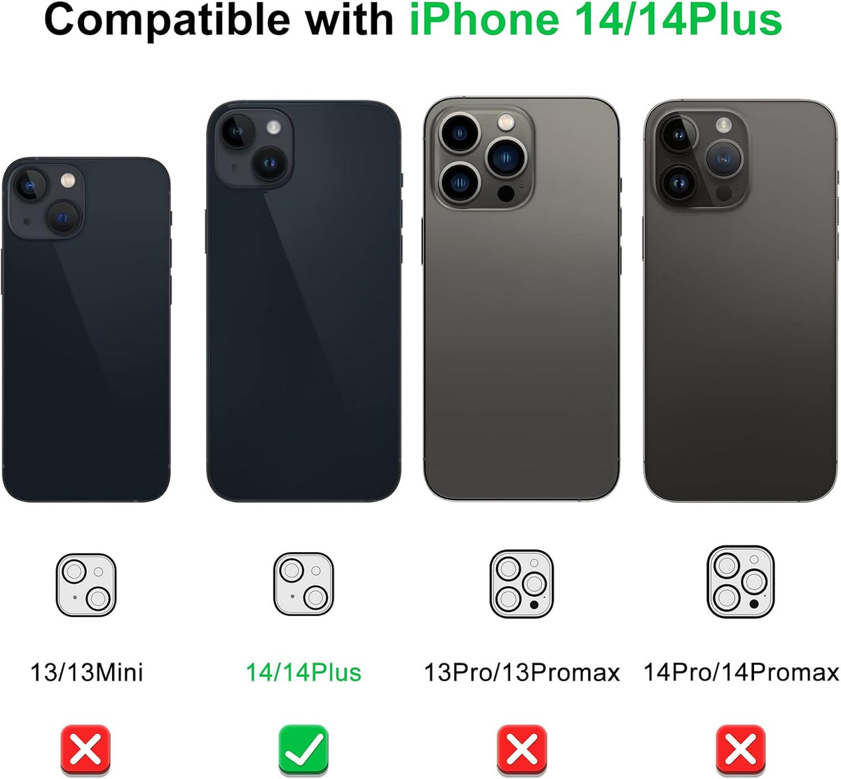 (3 Pack) 14& 14 Camera Lens Protector Compatible with iPhone iPhone Plus Camera Lens Cover Protection, HD Clear