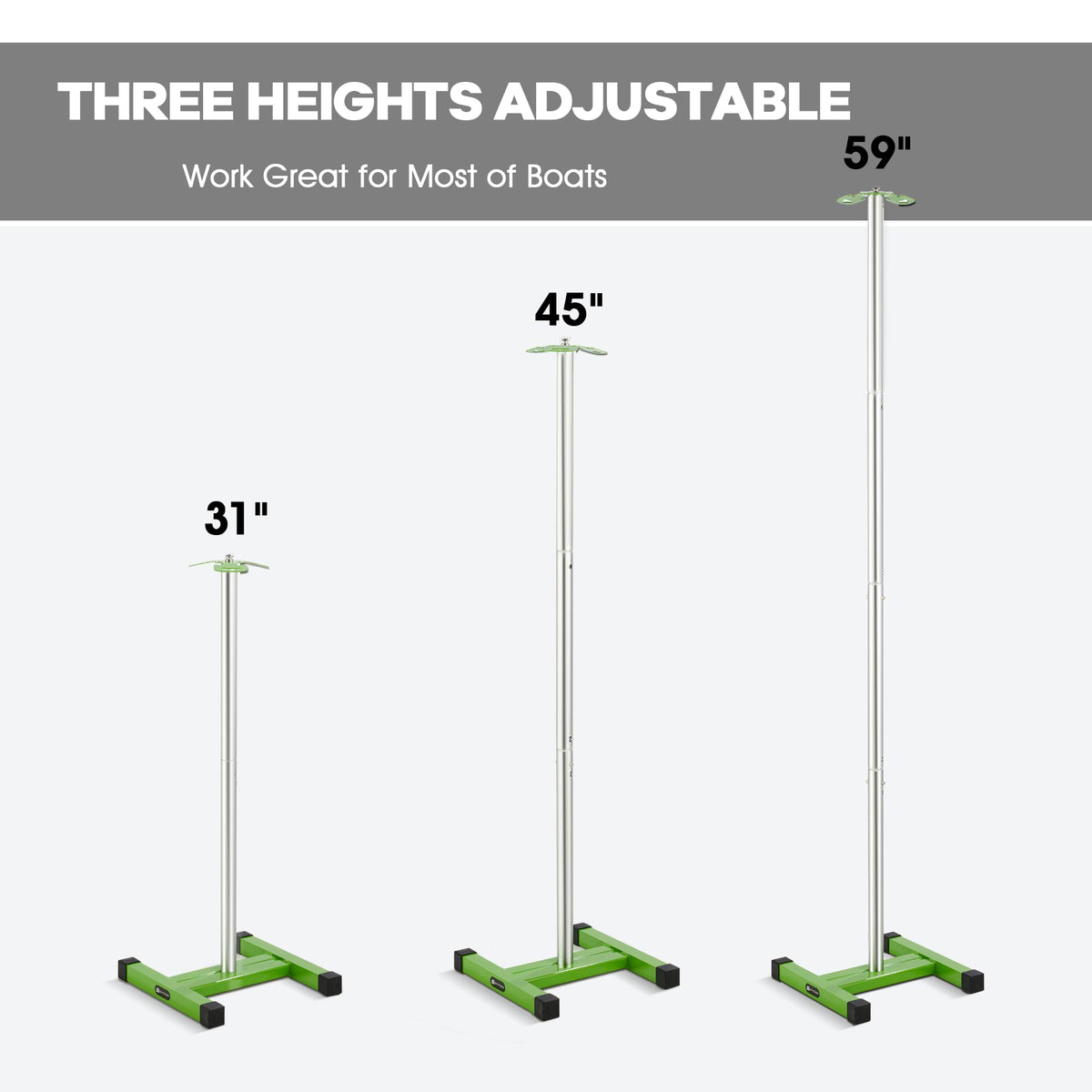 BAYSTMAM Boat Cover Support Poles System, 31"/45"/59" Adjustable